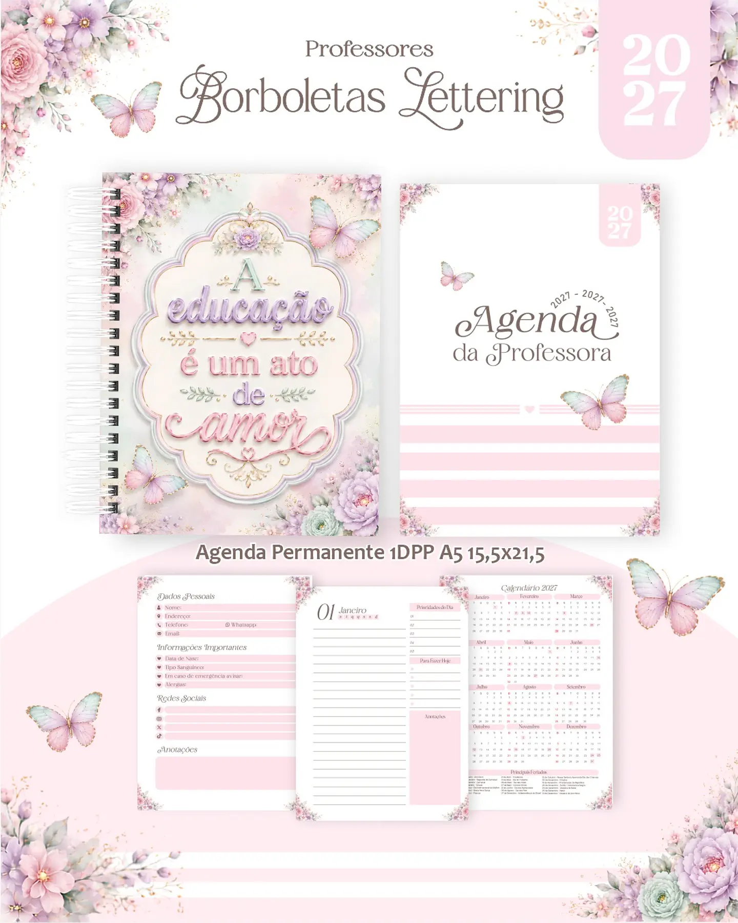 Borboletas Lettering - Professores 2027 1