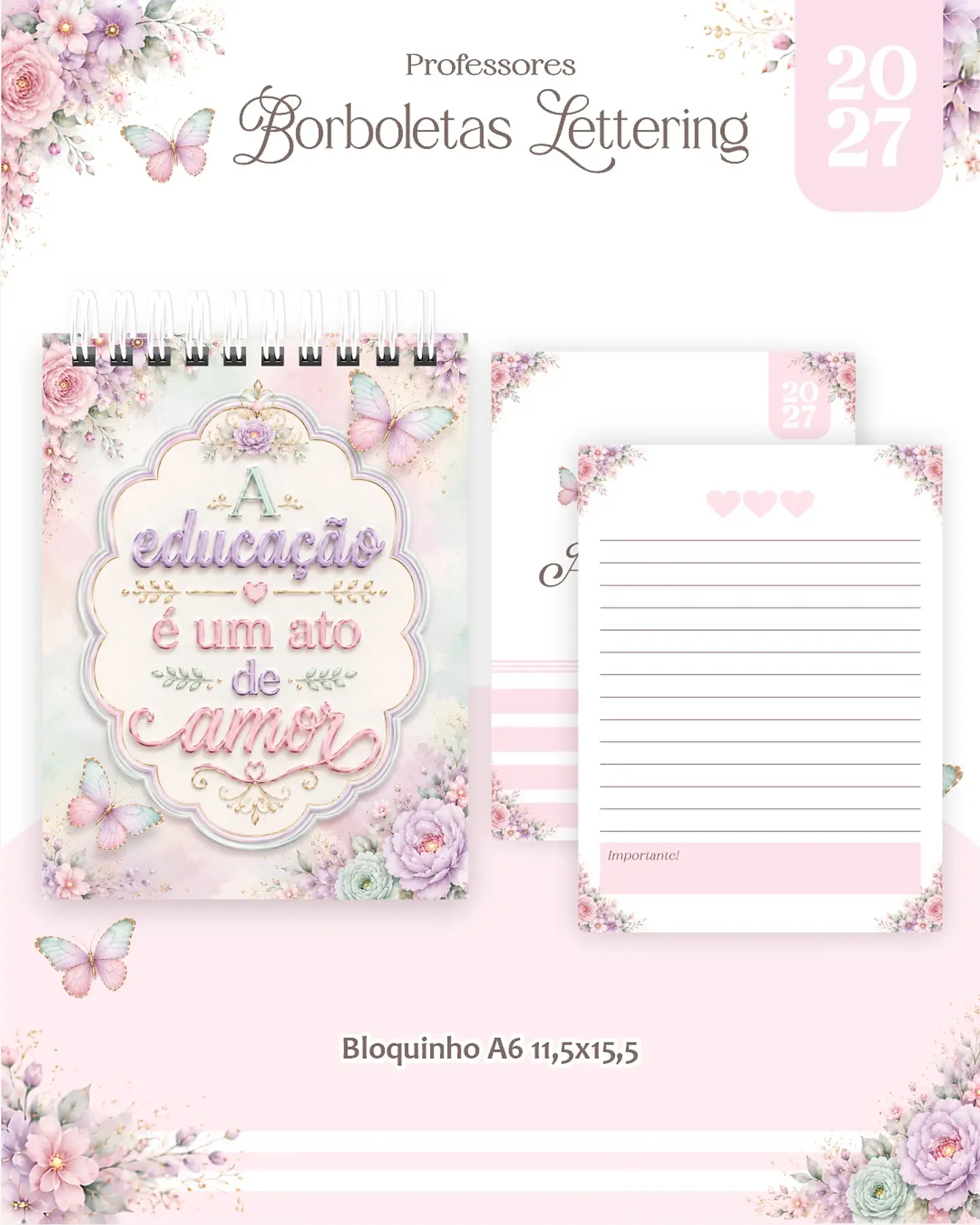 Borboletas Lettering - Professores 2027 5