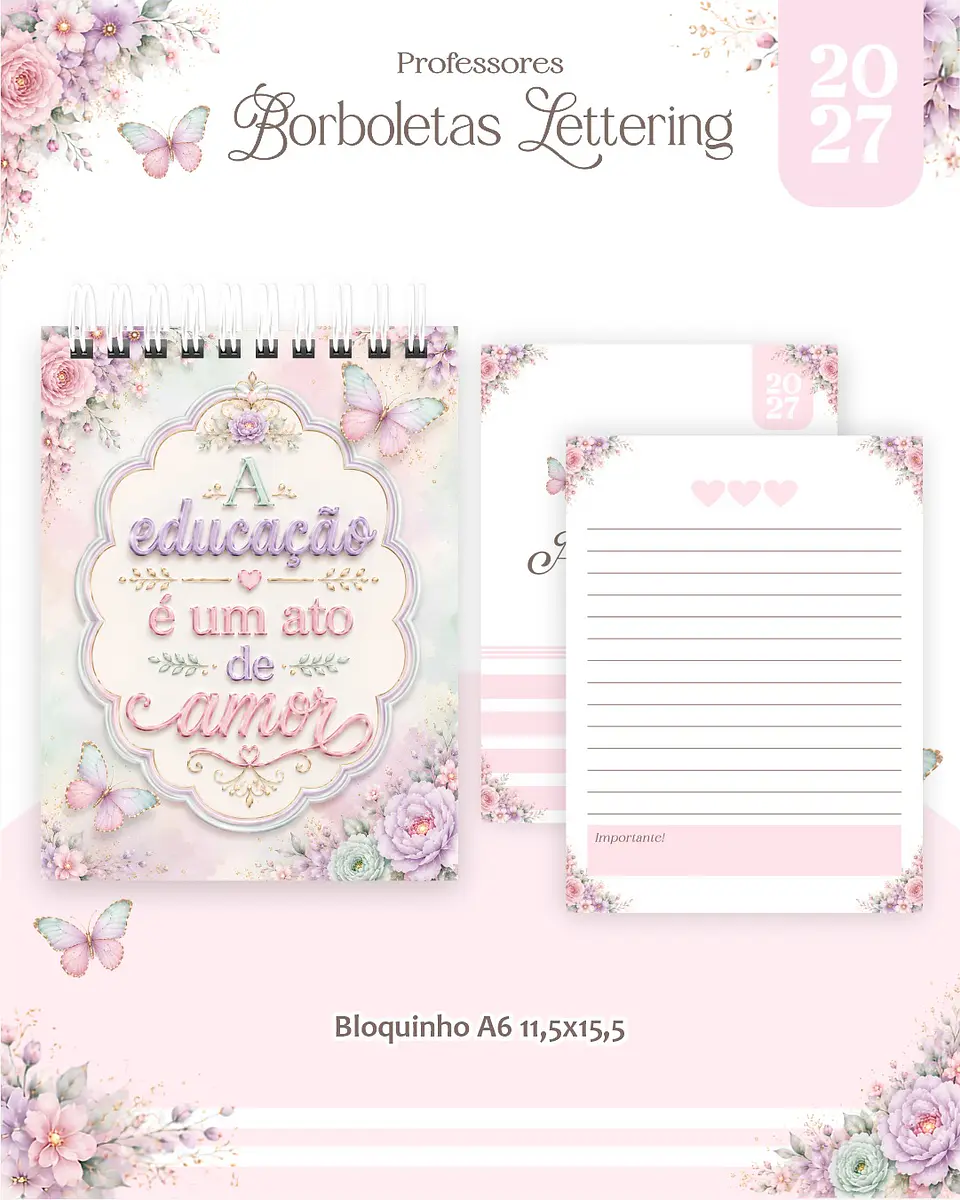 Borboletas Lettering - Professores 2027 5