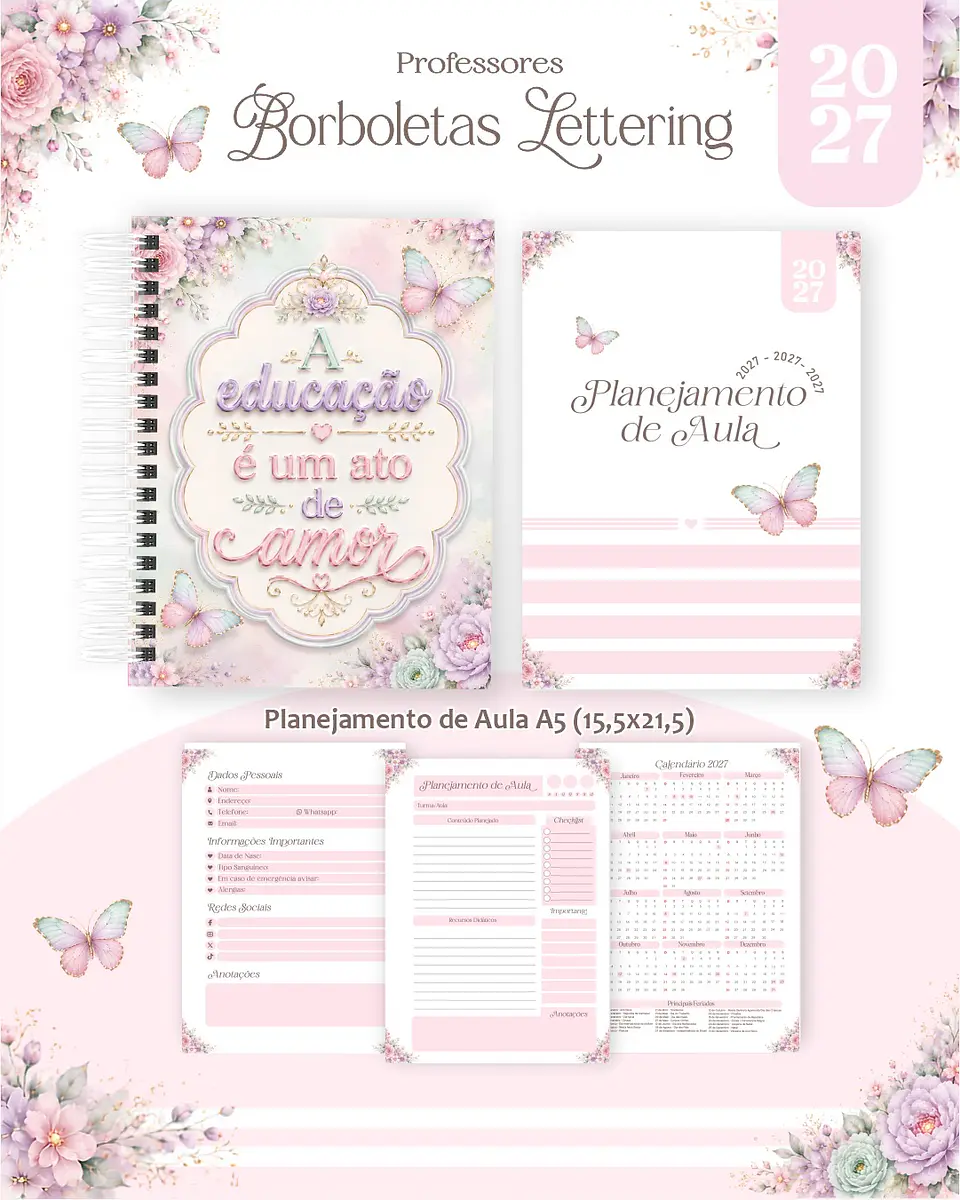Borboletas Lettering - Professores 2027 7