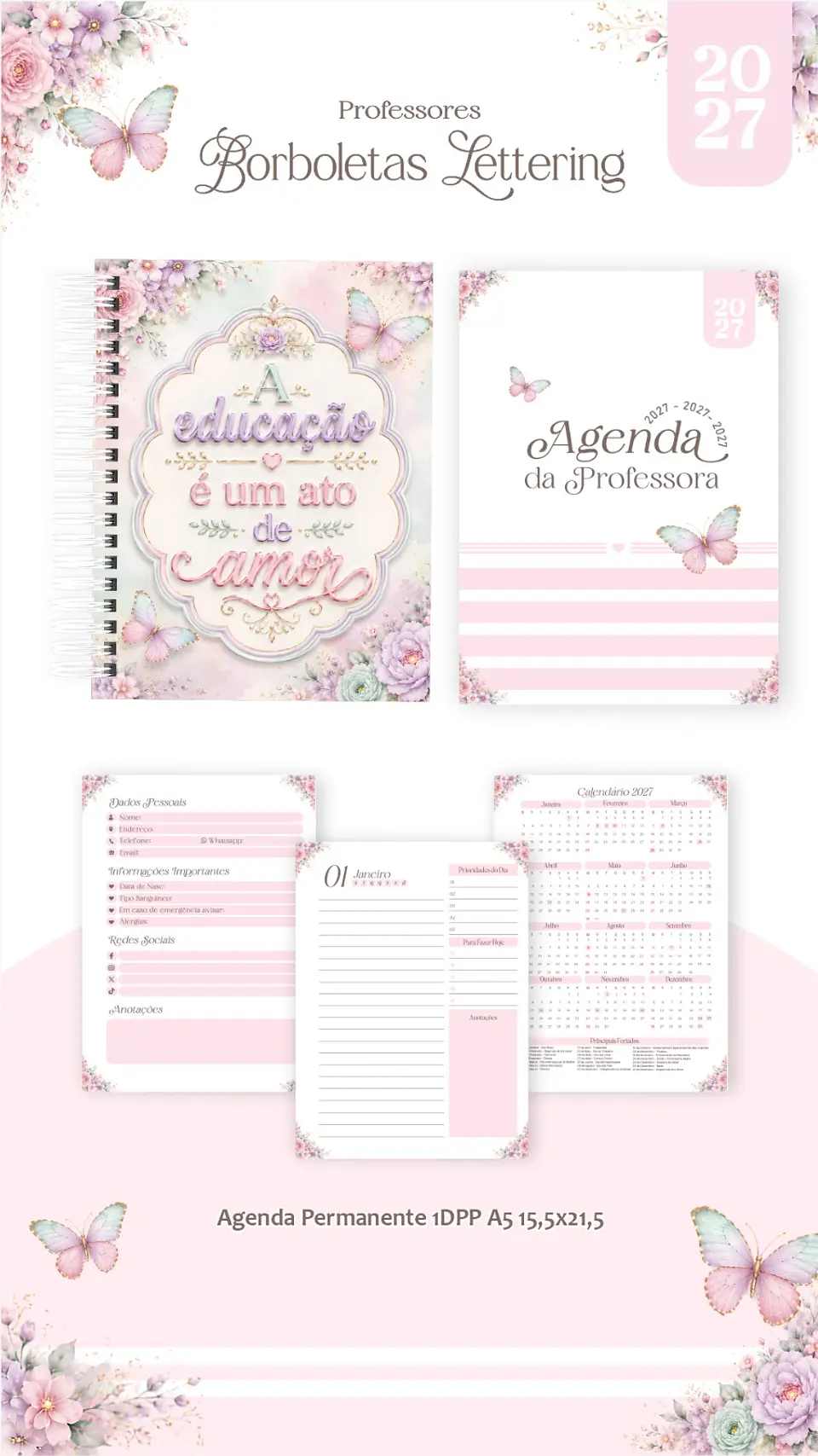 Borboletas Lettering - Professores 2027 10