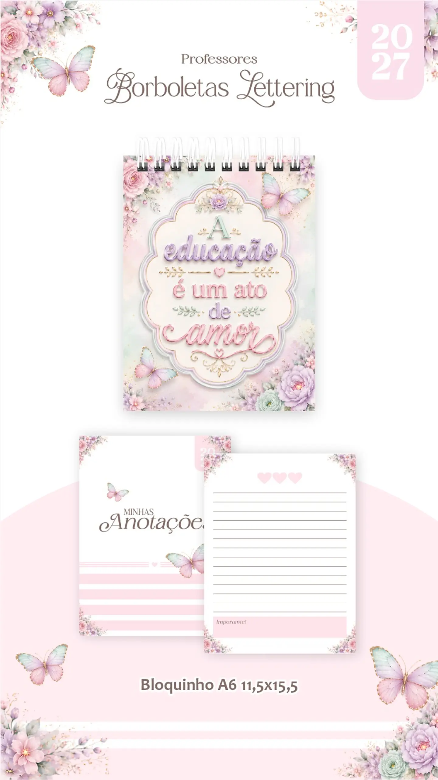 Borboletas Lettering - Professores 2027 14