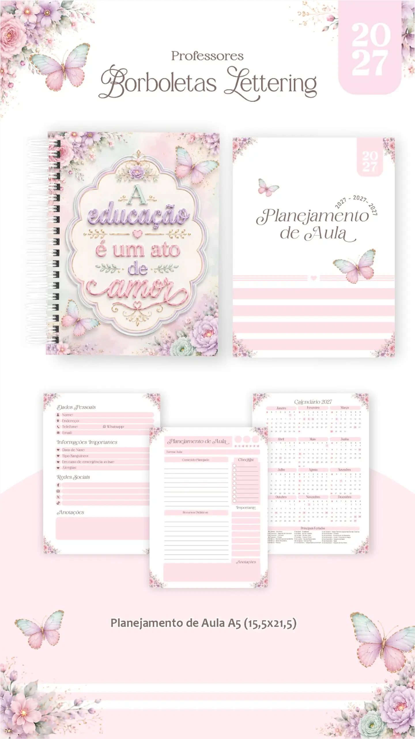 Borboletas Lettering - Professores 2027 16