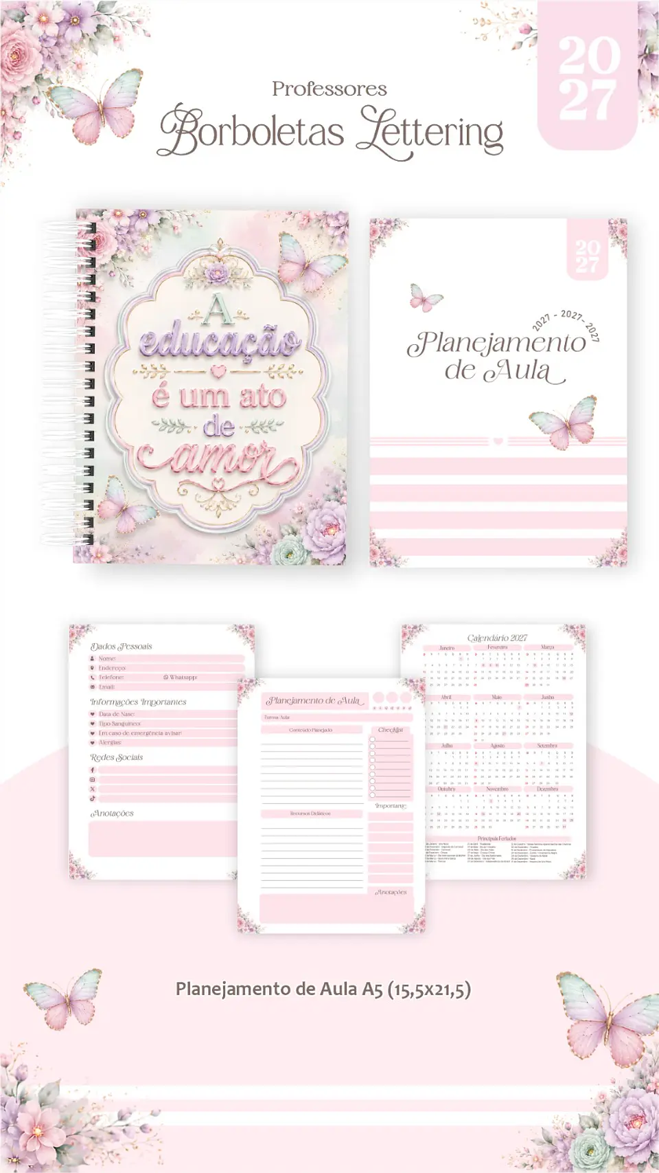 Borboletas Lettering - Professores 2027 16
