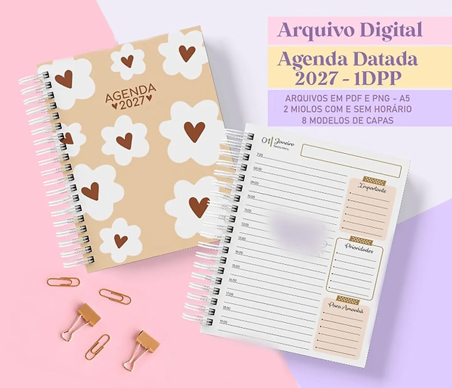Agenda Datada 2027 Caramelo - 1DPP 1