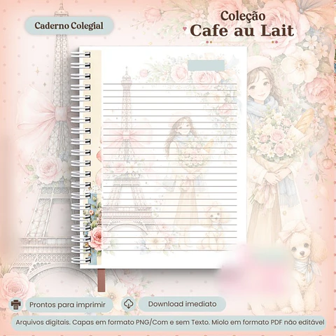 Caderno Colegial - Coleção Cafe au Lait