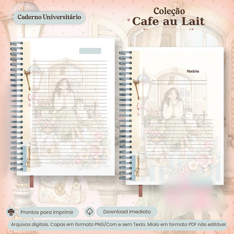 Caderno Universitário - Coleção Cafe au Lait