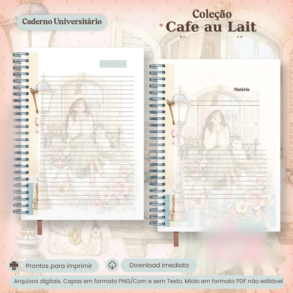 Caderno Universitário - Coleção Cafe au Lait 1