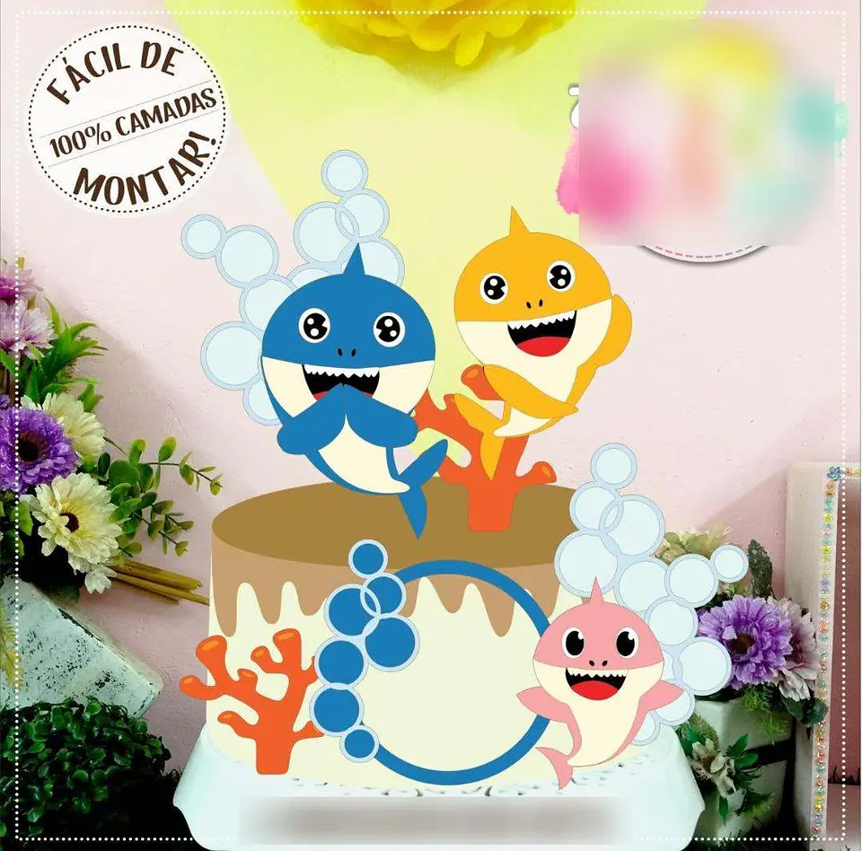 Baby Shark- Topo de Bolo 1