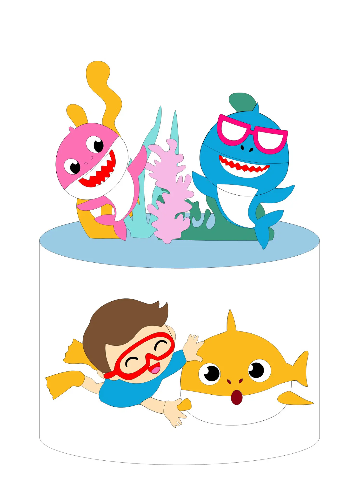 Baby Shark- Topo de Bolo   1