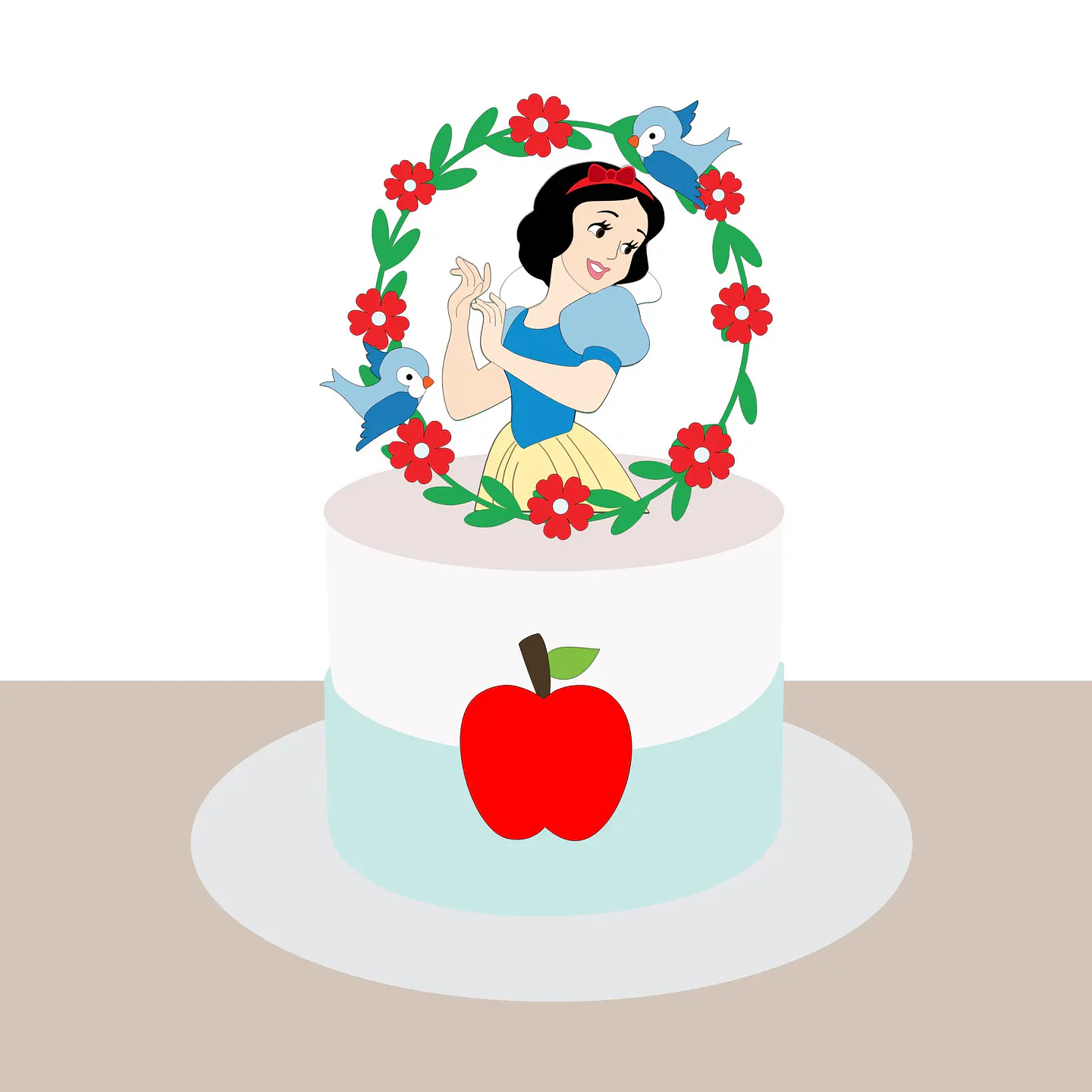 Branca de Neve- Topo de Bolo 1