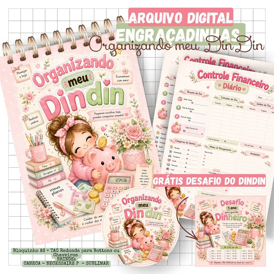 Bloquinho A6 - Organizando meu Dindin 1