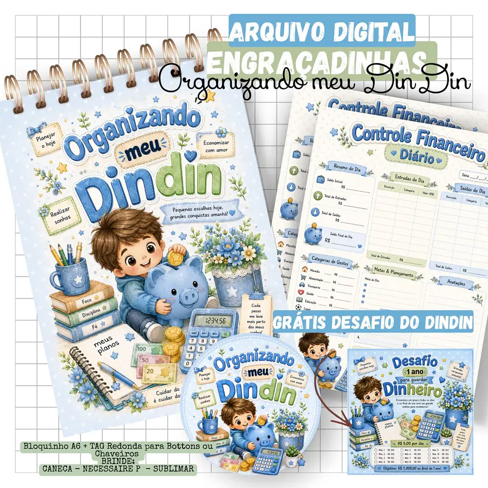 Bloquinho A6 - Organizando meu Dindin 1