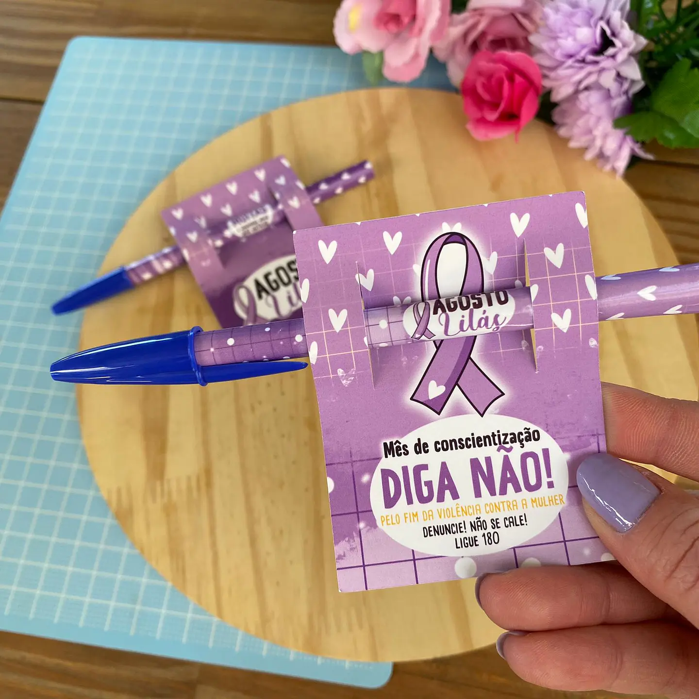 Tag Caneta - Agosto Lilás 1