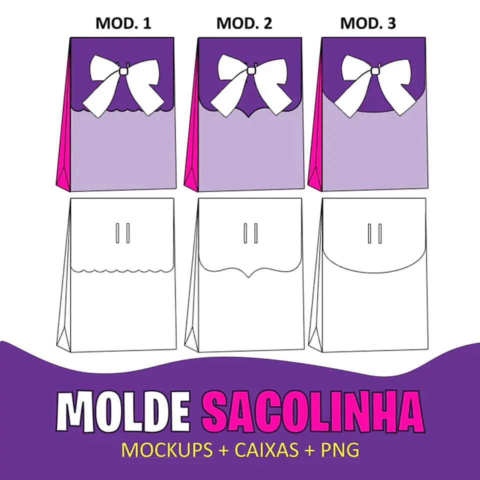 Molde Sacolinhas - Arquivo de Corte 1