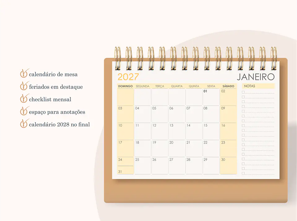 Calendário A5 2027 3