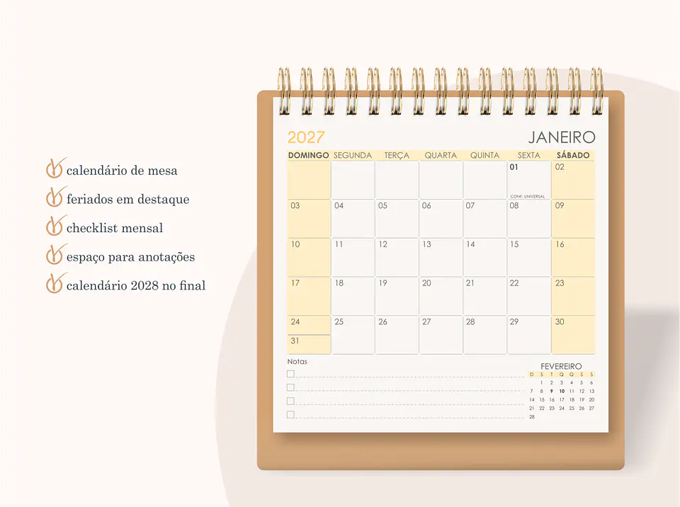 Calendário Pocket 2027 4
