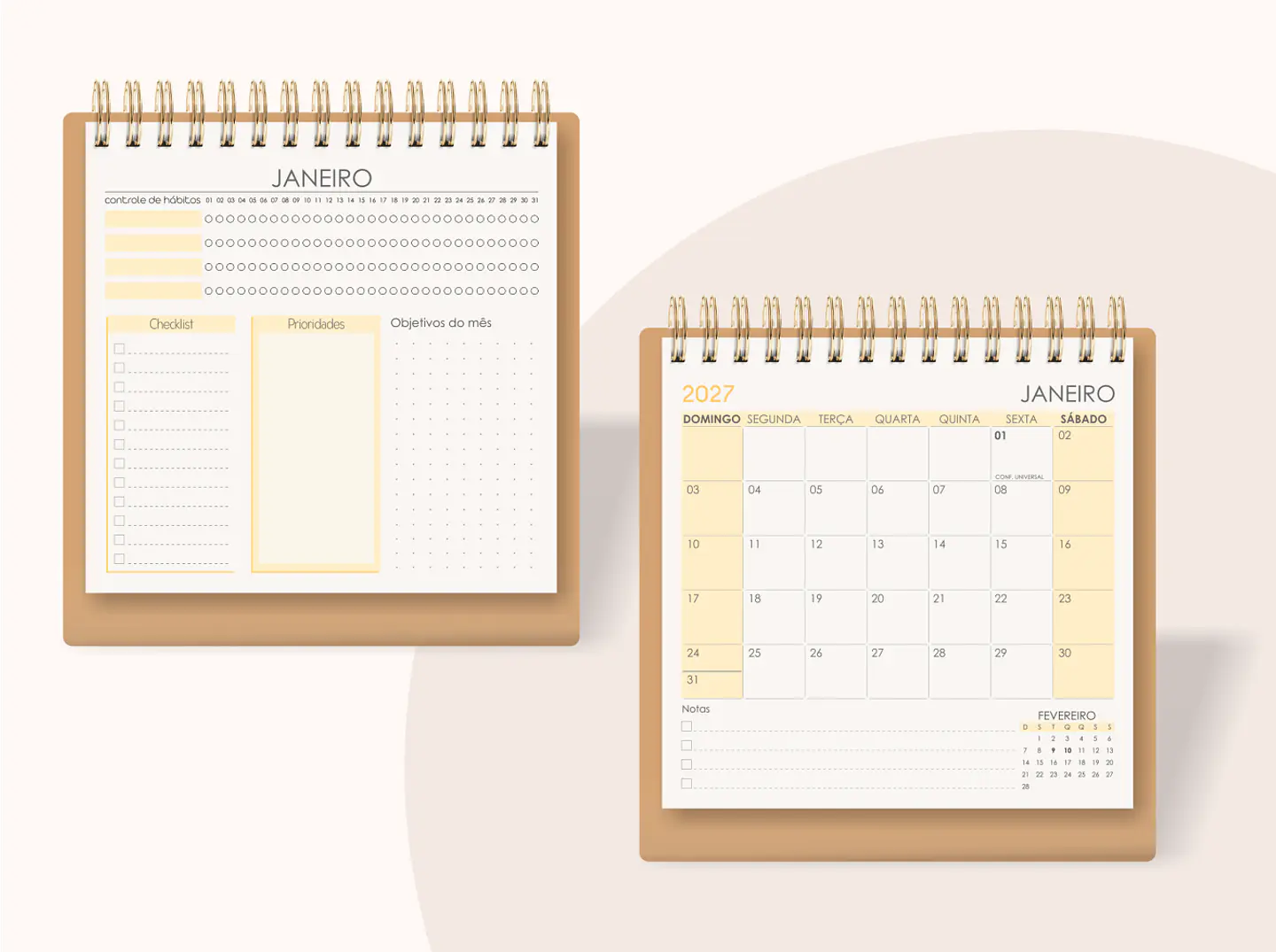 Calendário Pocket 2027 1