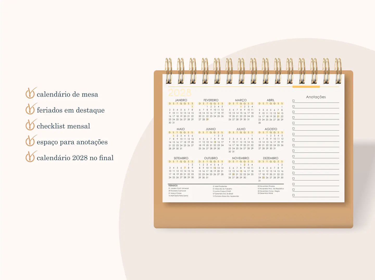 Calendário A6 - Horizontal 2027 2