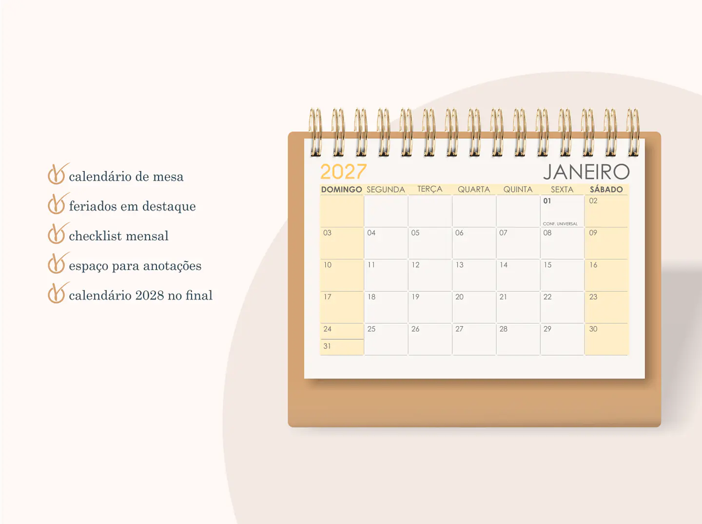 Calendário A6 - Horizontal 2027 4