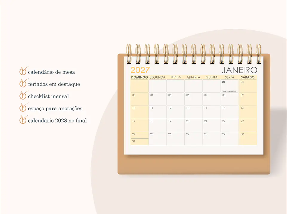 Calendário A6 - Horizontal 2027 4