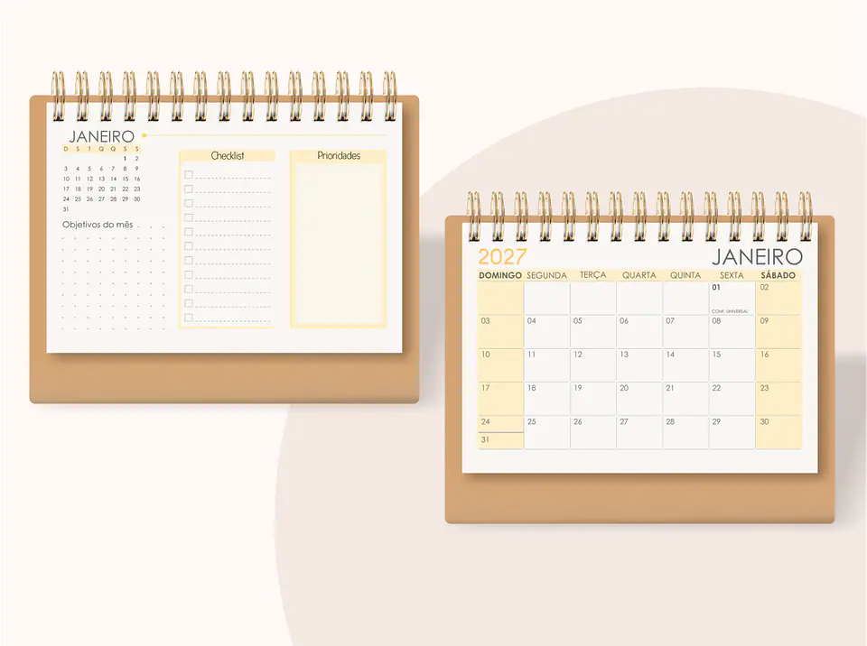 Calendário A6 - Horizontal 2027 1