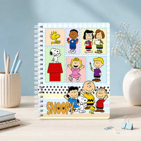 Caderno Colegial Snoopy - Encadernação