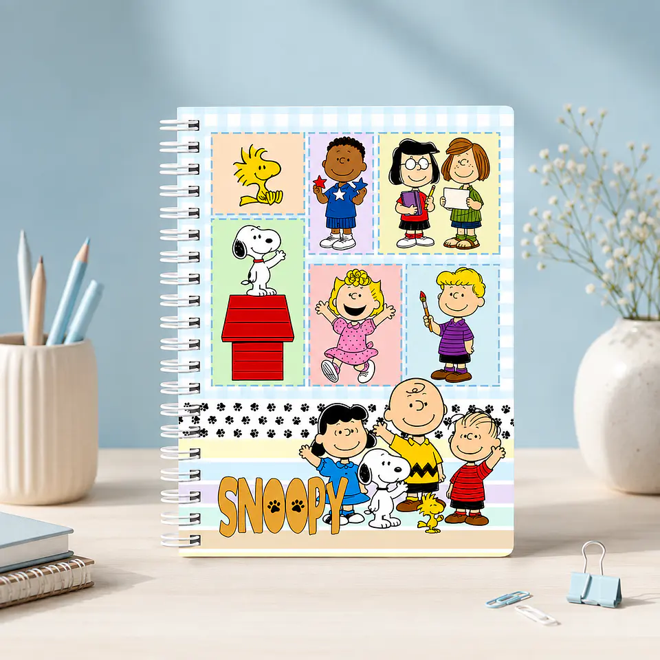 Caderno Colegial Snoopy - Encadernação 1