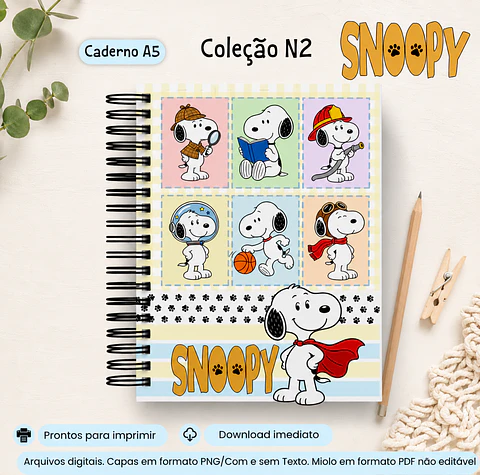 Caderno A5 Snoopy - Encadernação