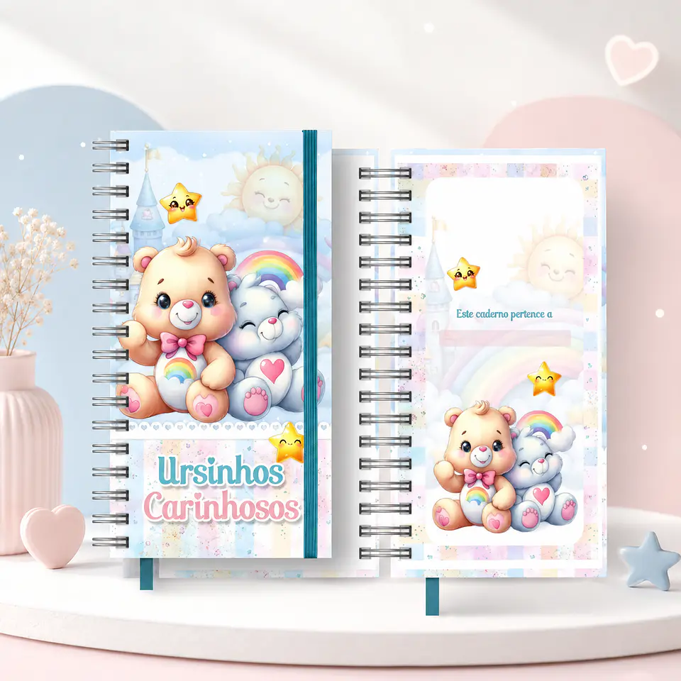Caderno Slim Ursinhos Carinhosos - Encadernação 1