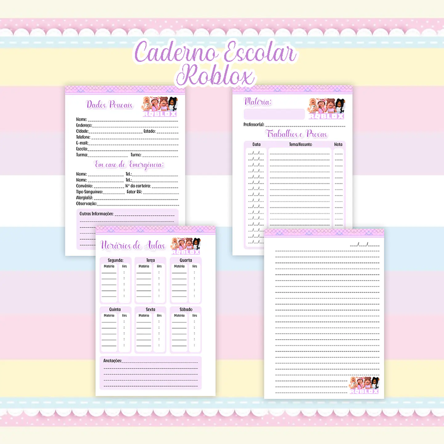 Caderno Roblox Menina 4