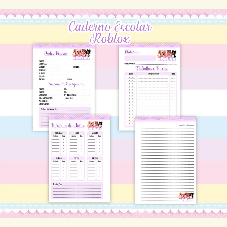 Caderno Roblox Menina 4