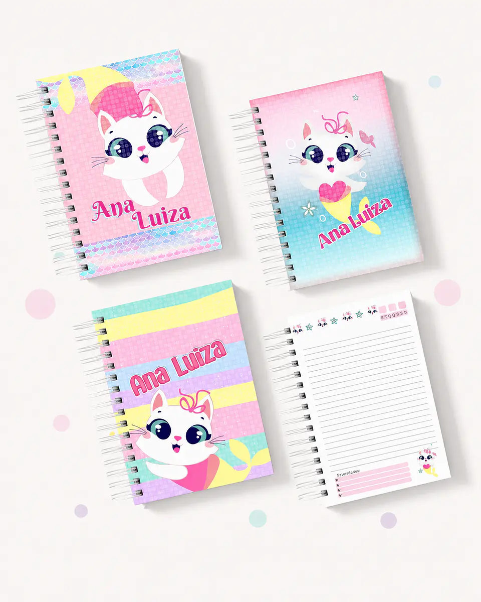 Caderno Gata Sereia Puket - Encadernação 1