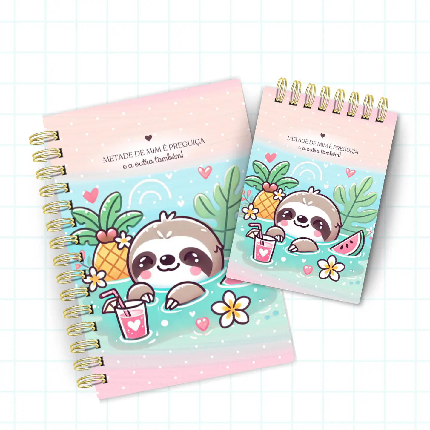 Preguicinha Cute – Caderno Pautado A5 + Bloquinho A6 5