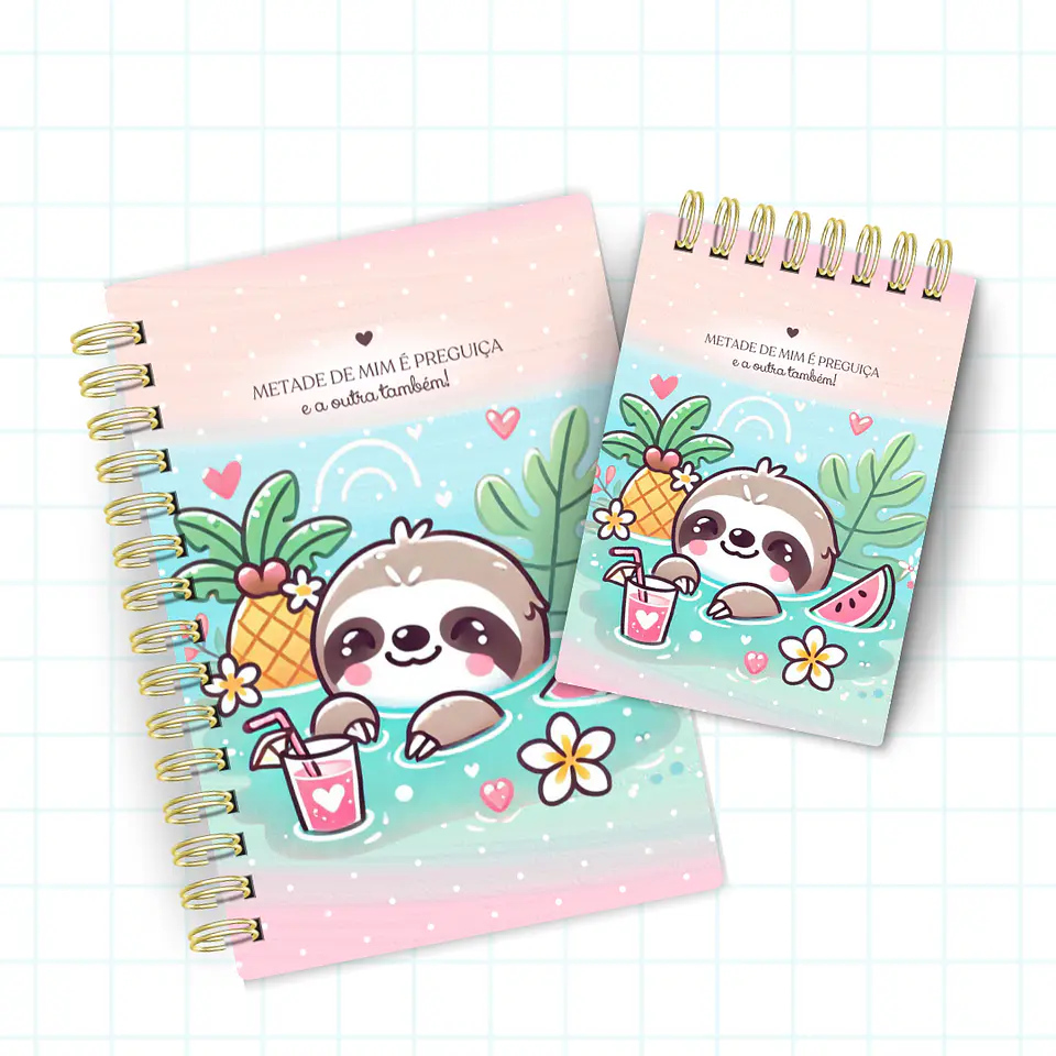 Preguicinha Cute – Caderno Pautado A5 + Bloquinho A6 5