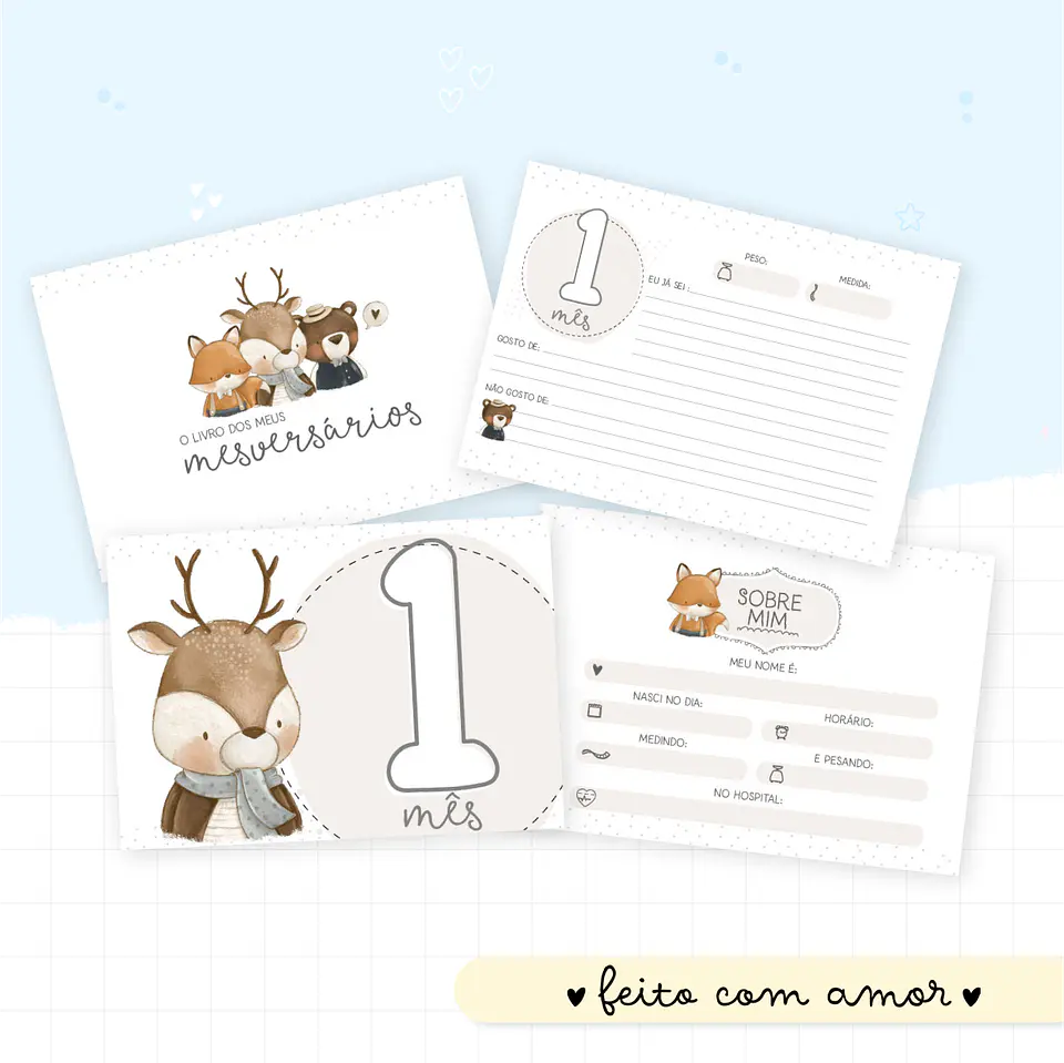 Animais Vintage - Kit Maternidade 8