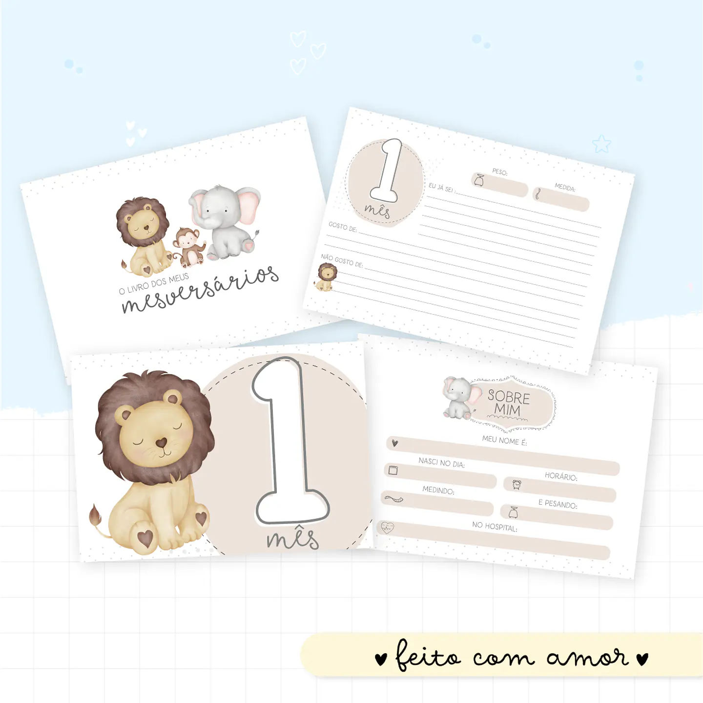 Animais Cute - Kit Maternidade 8