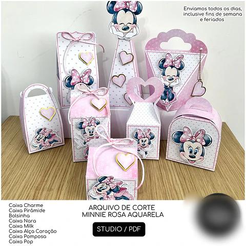 Minnie Rosa Aquarela - Festas