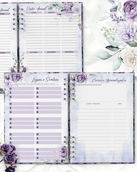 Planner 2027 Violeta - Encadernação