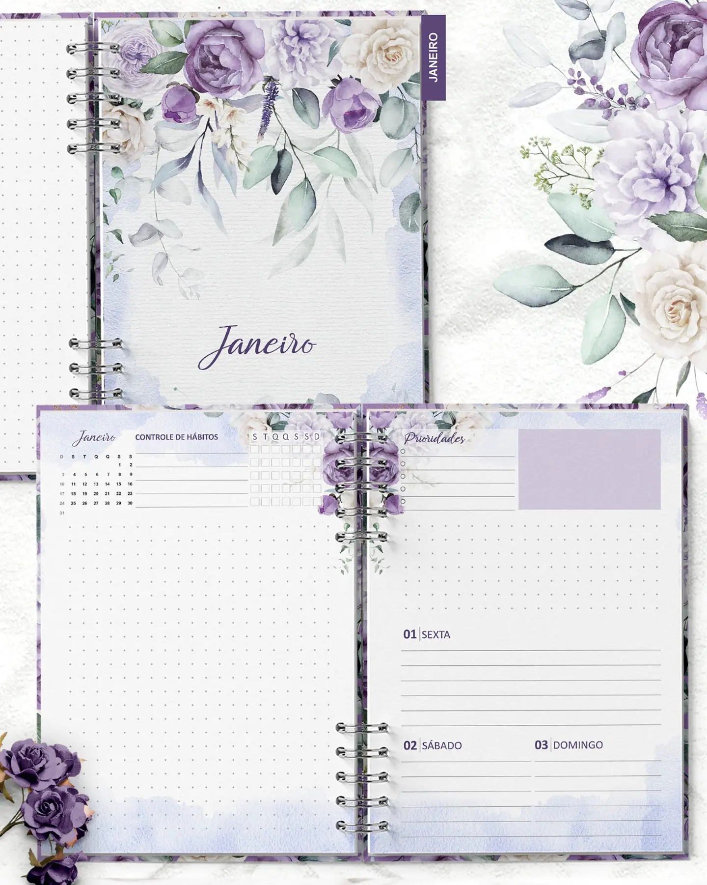 Planner 2027 Violeta - Encadernação 2