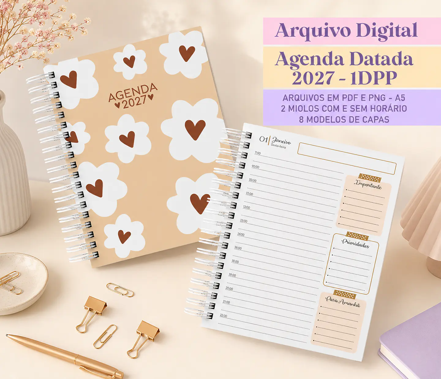 Agenda Datada 2027 Caramelo - 1DPP 1