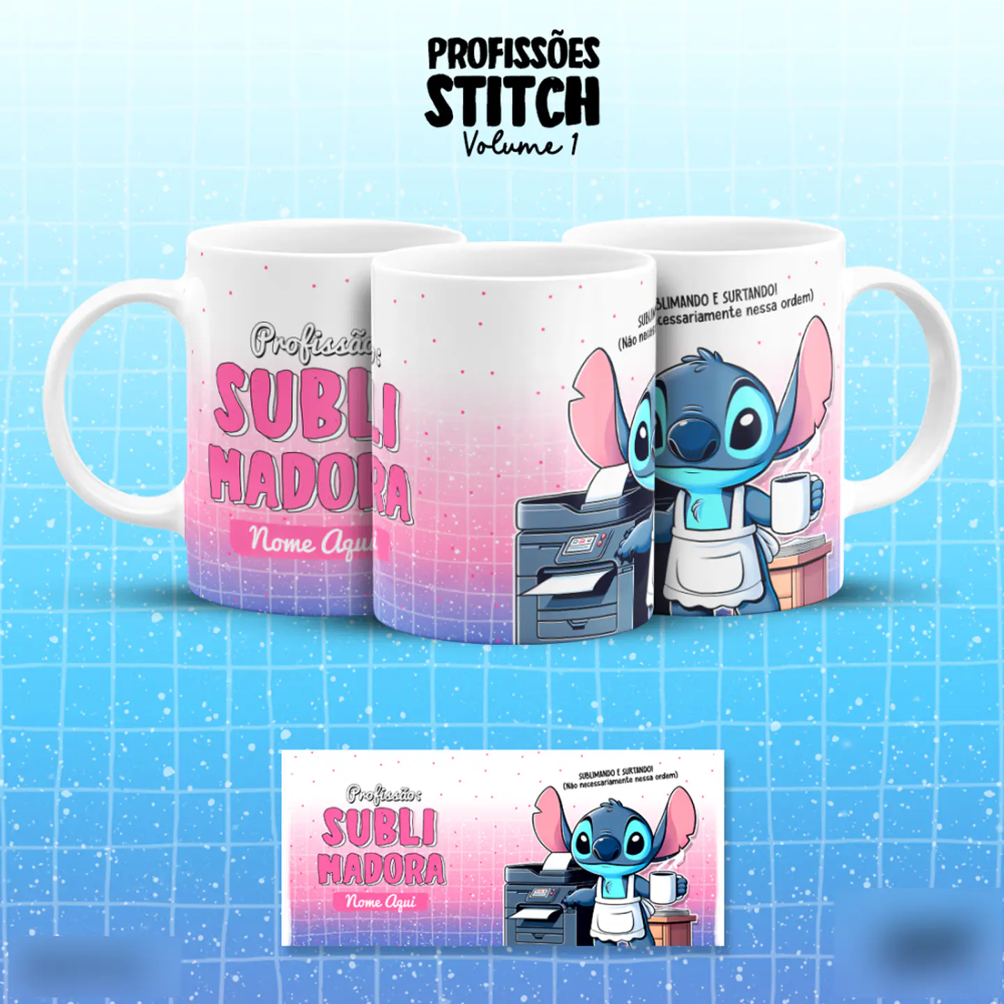 Stitch Profissões - Canecas 2
