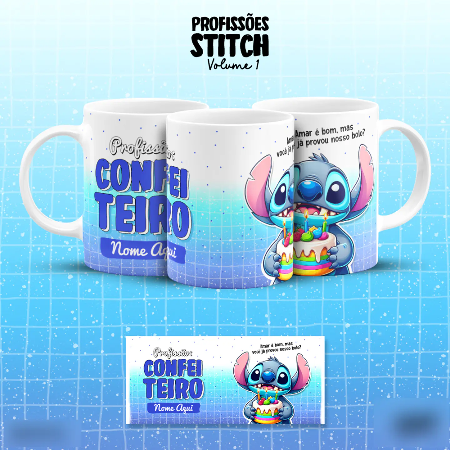 Stitch Profissões - Canecas 13