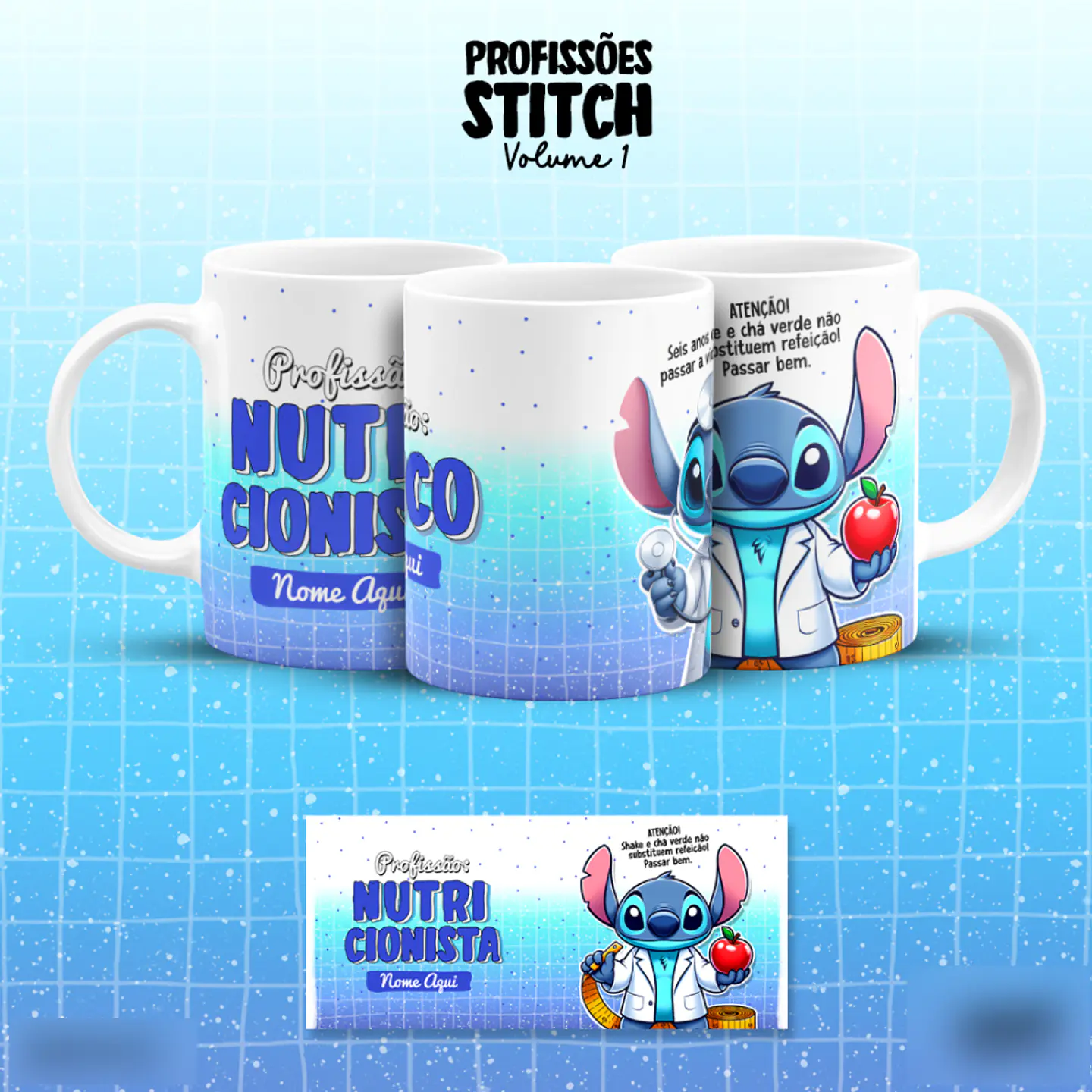Stitch Profissões - Canecas 30