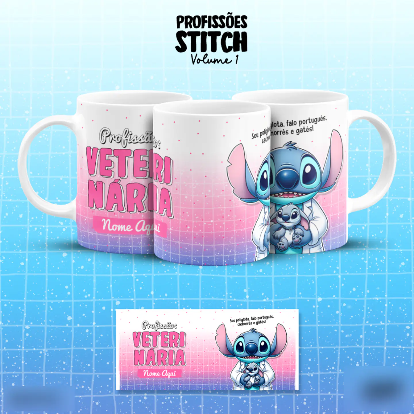 Stitch Profissões - Canecas 38