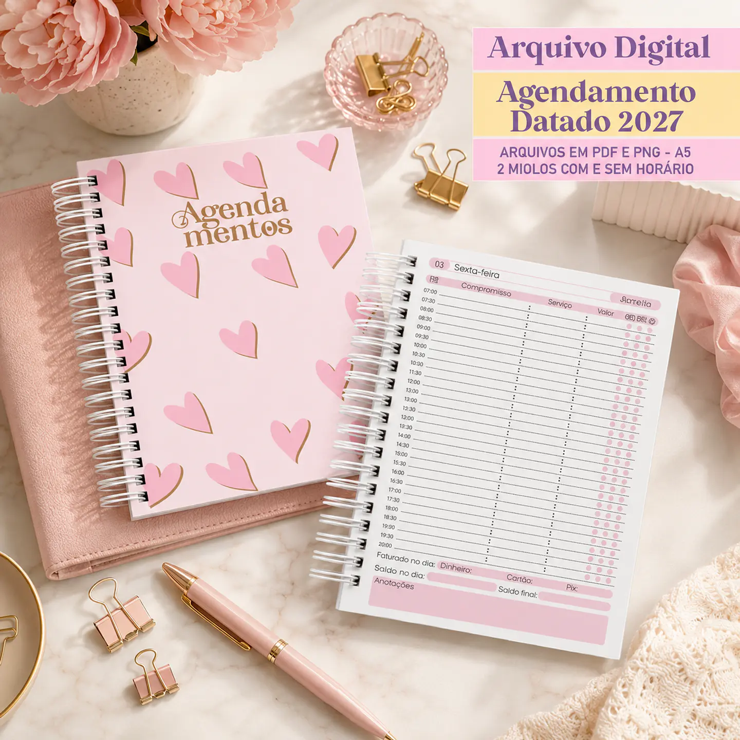 Agendamento Datado 2027 Rosa 1