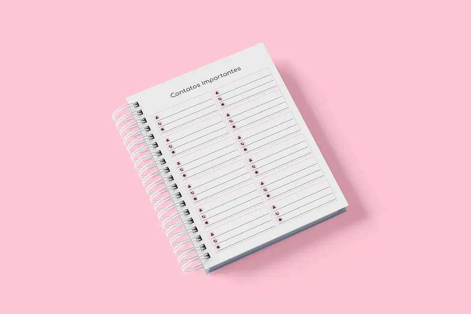 Agendamento Datado 2027 Rosa 8