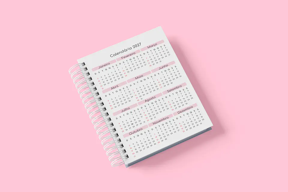 Agendamento Datado 2027 Rosa 9