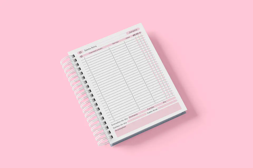Agendamento Datado 2027 Rosa 10