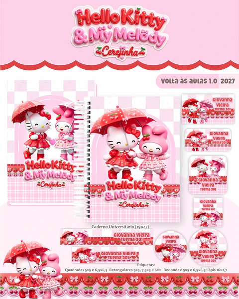 Hello Kitty e My Melody - Volta às Aulas 2027